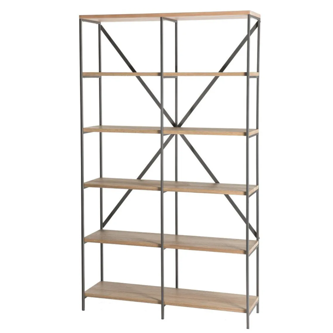 Macabane Etagère 5 niveaux en bois et en métal CARLA Discount