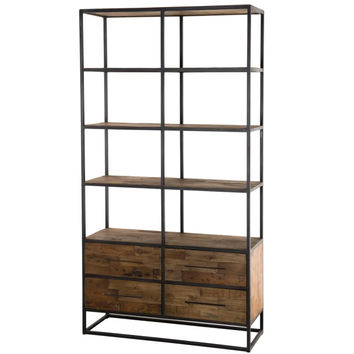 Macabane Etagère 4 Niveaux SIXTINE 4 Tiroirs Bois Teck Recyclé Et Métal Online