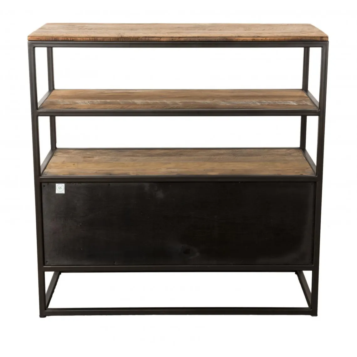 Macabane Etagère 1 Tiroir ALIDA Bois Teck Recyclé Acacia Mahogany Et Métal Sale