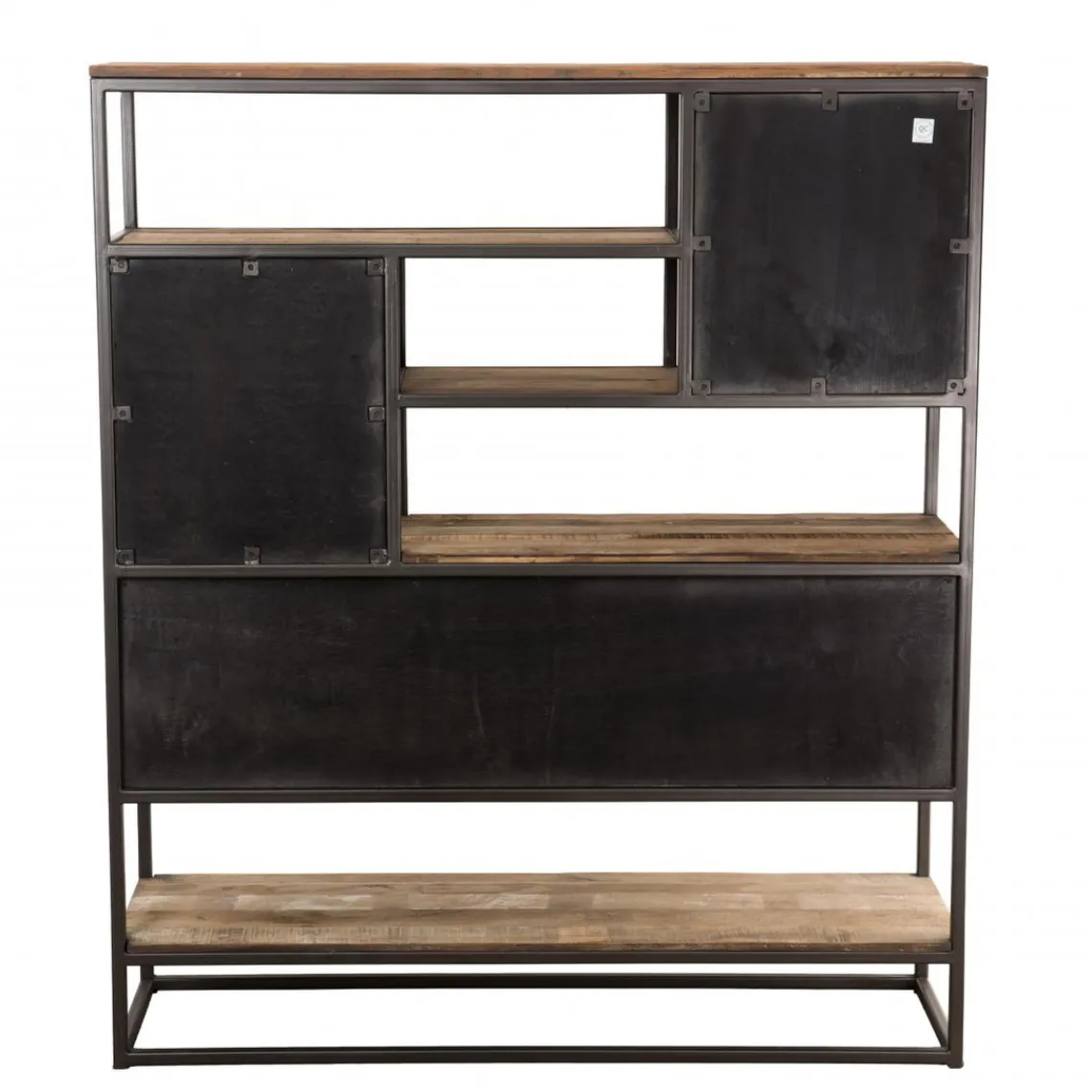 Macabane Etagère 2 Tiroirs Et 7 Niches Bois Teck SIXTINE Recyclé Acacia Mahogany Et Métal Best