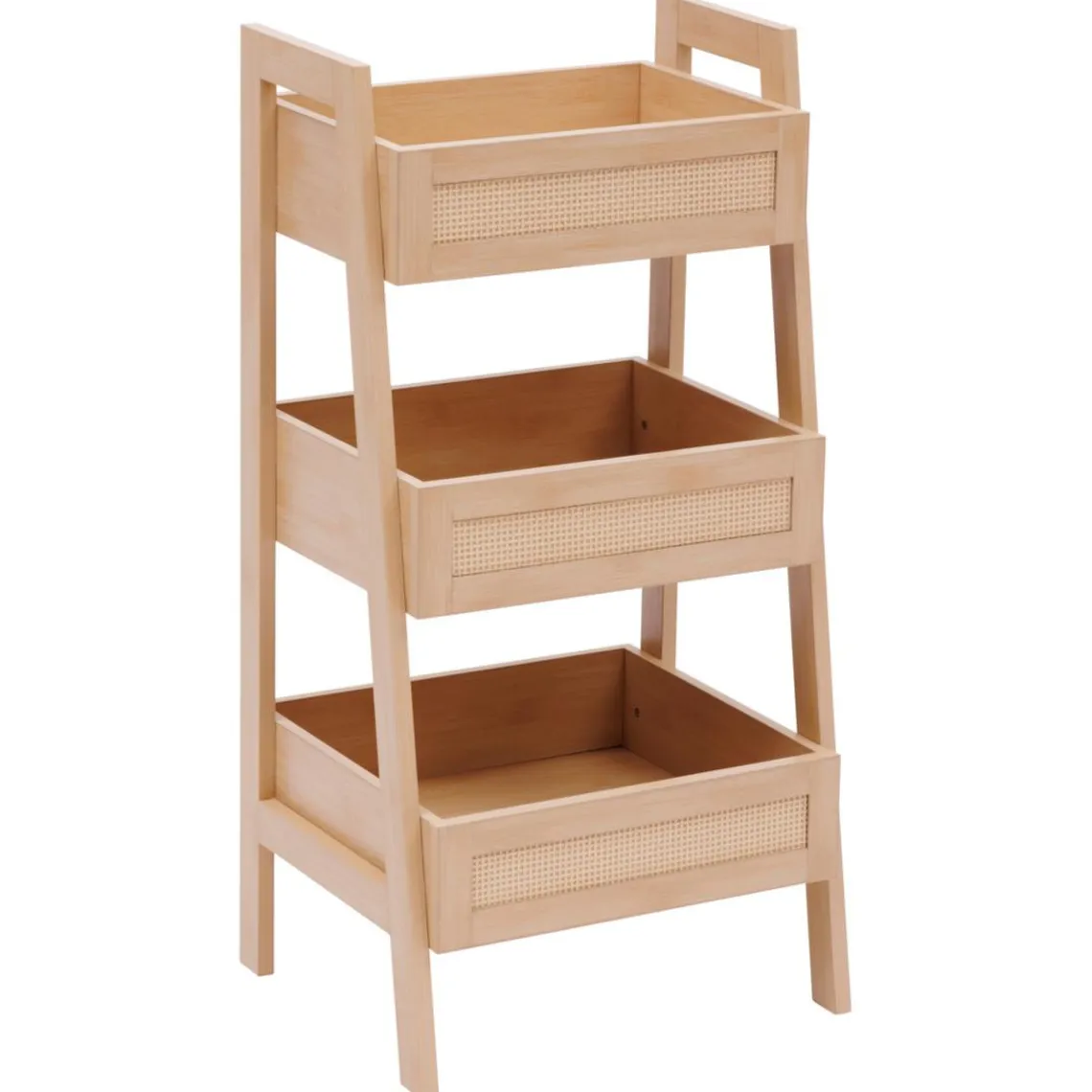 3S. x Home Etagère Cane 3 niveaux bois clair Hot