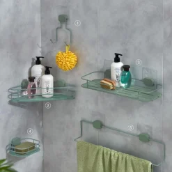 Becquet Etagère d'angle Salle de Bain Vertgriso Celadon Hot