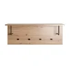 3S. x Home Etagère murale bois et métal 4 crochets noirs Hot
