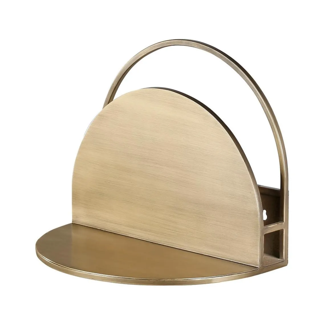 Zago Etagère murale métal laiton antique 40cm