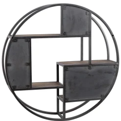 Macabane Etagère murale ronde SIXTINE 3 niveaux 3 niches Discount
