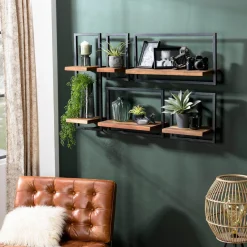 Macabane Etagère murale SIXTINE métal 2 plateaux Discount