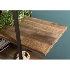 Macabane Etagère SIXTINE 4 Niveaux Bois Teck Recyclé Acacia Mahogany Et Métal Hot