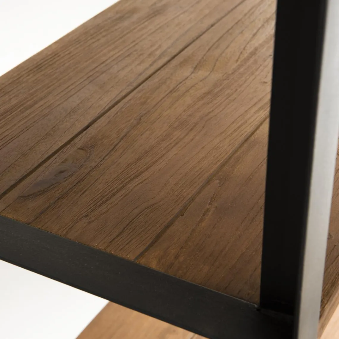 Macabane Etagère SIXTINE Recto-Verso 75X40X200Cm 5 Niveaux Bois Teck Recyclé Et Métal Discount