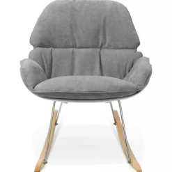 ALTEREGO Fauteuil à Bascule En Tissu Gris MICKY New