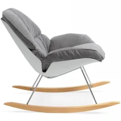 ALTEREGO Fauteuil à Bascule En Tissu Gris MICKY New