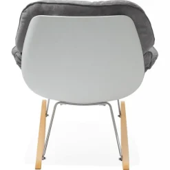 ALTEREGO Fauteuil à Bascule En Tissu Gris MICKY New