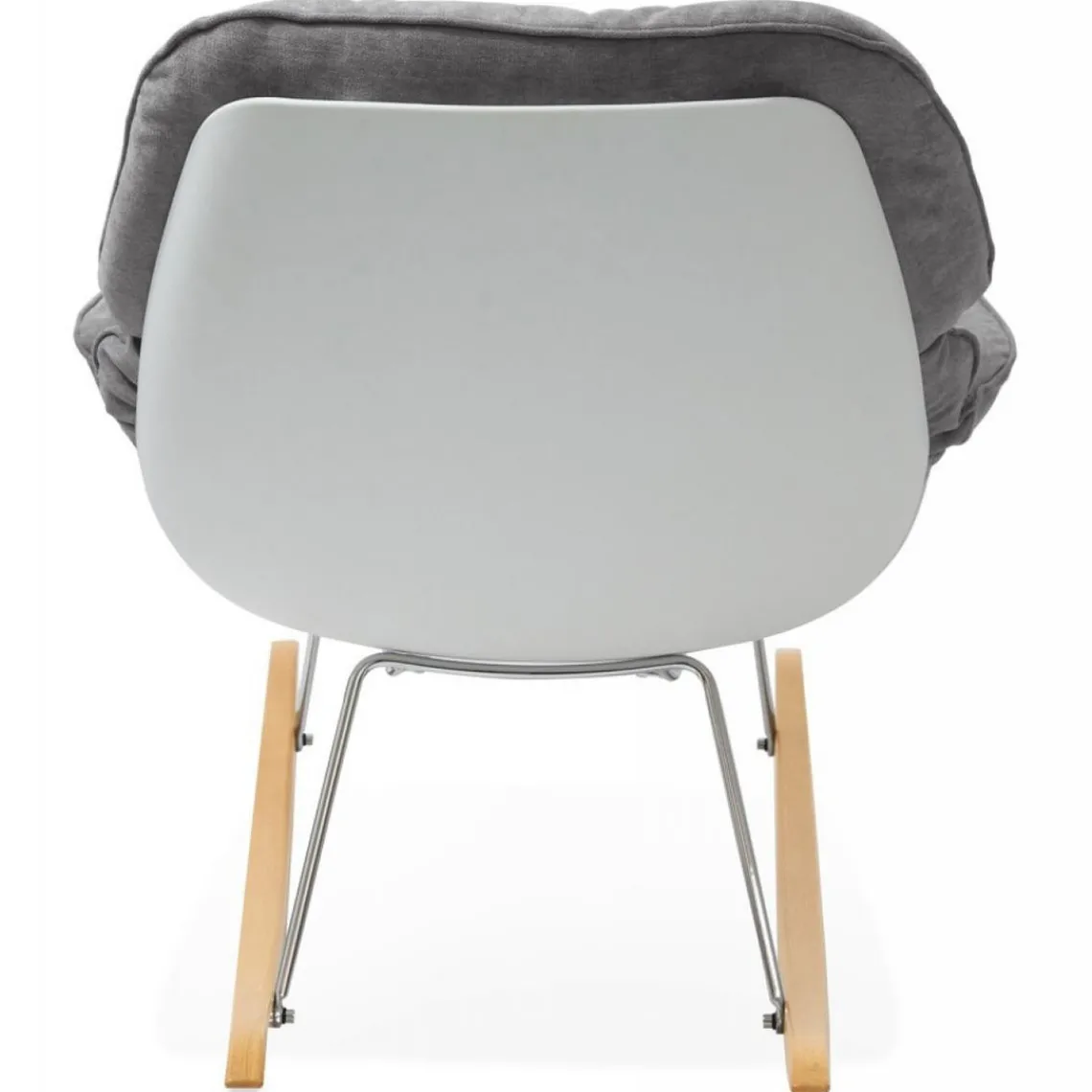 ALTEREGO Fauteuil à Bascule En Tissu Gris MICKY New