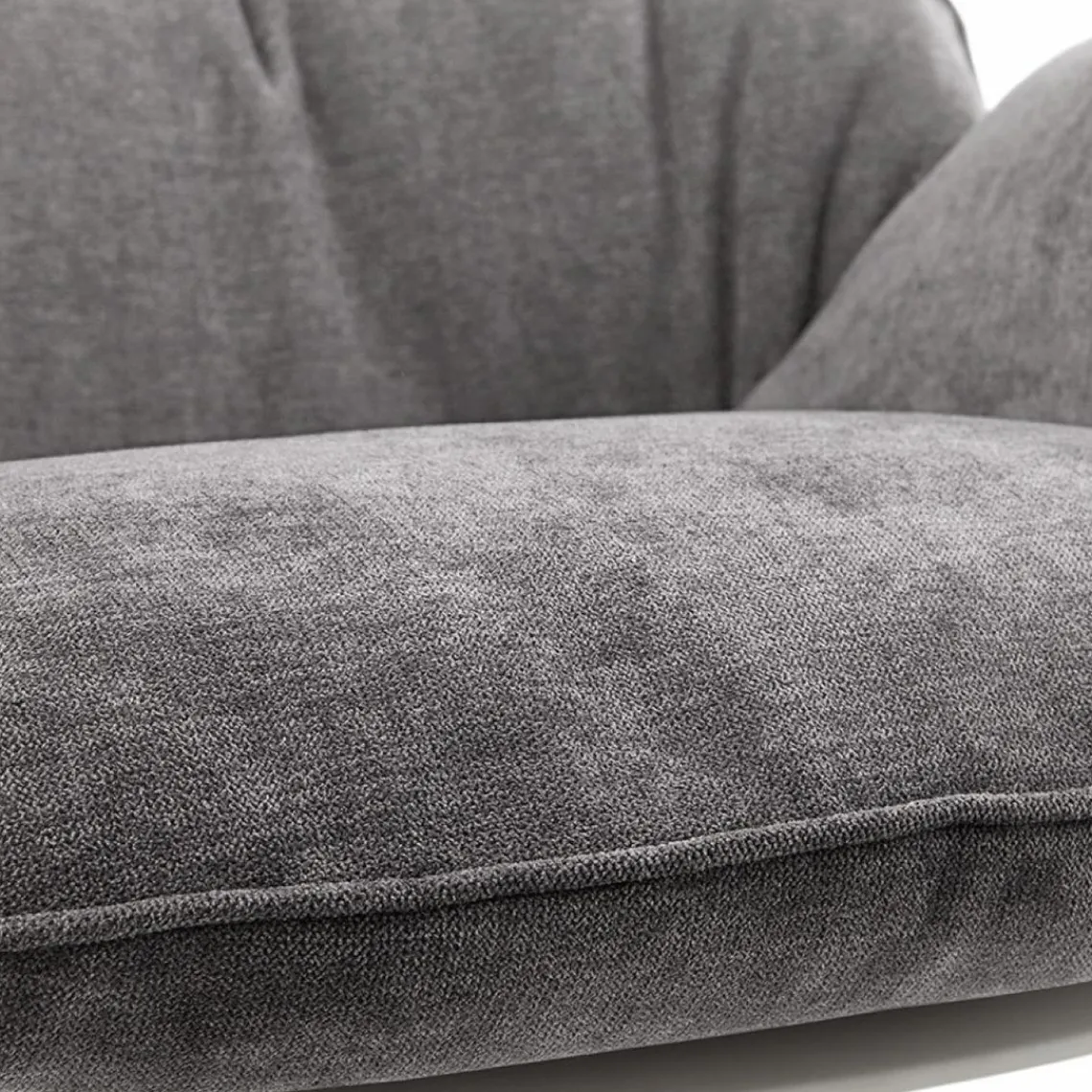 ALTEREGO Fauteuil à Bascule En Tissu Gris MICKY New