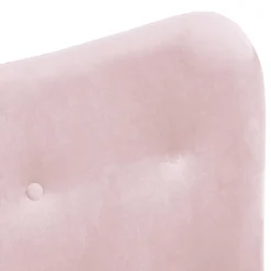 ALTEREGO Fauteuil à oreilles 'RUBEN' en velours rose et pieds en bois noir Sale