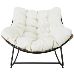 3S. x Home Fauteuil A Bascule Coussin Beige Hot