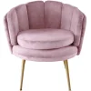 3S. x Home Fauteuil arrondi Velours Rose COKILL