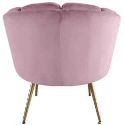 3S. x Home Fauteuil arrondi Velours Rose COKILL