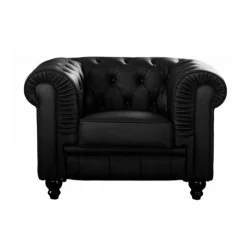 3S. x Home Fauteuil Chesterfield simili Noir Online