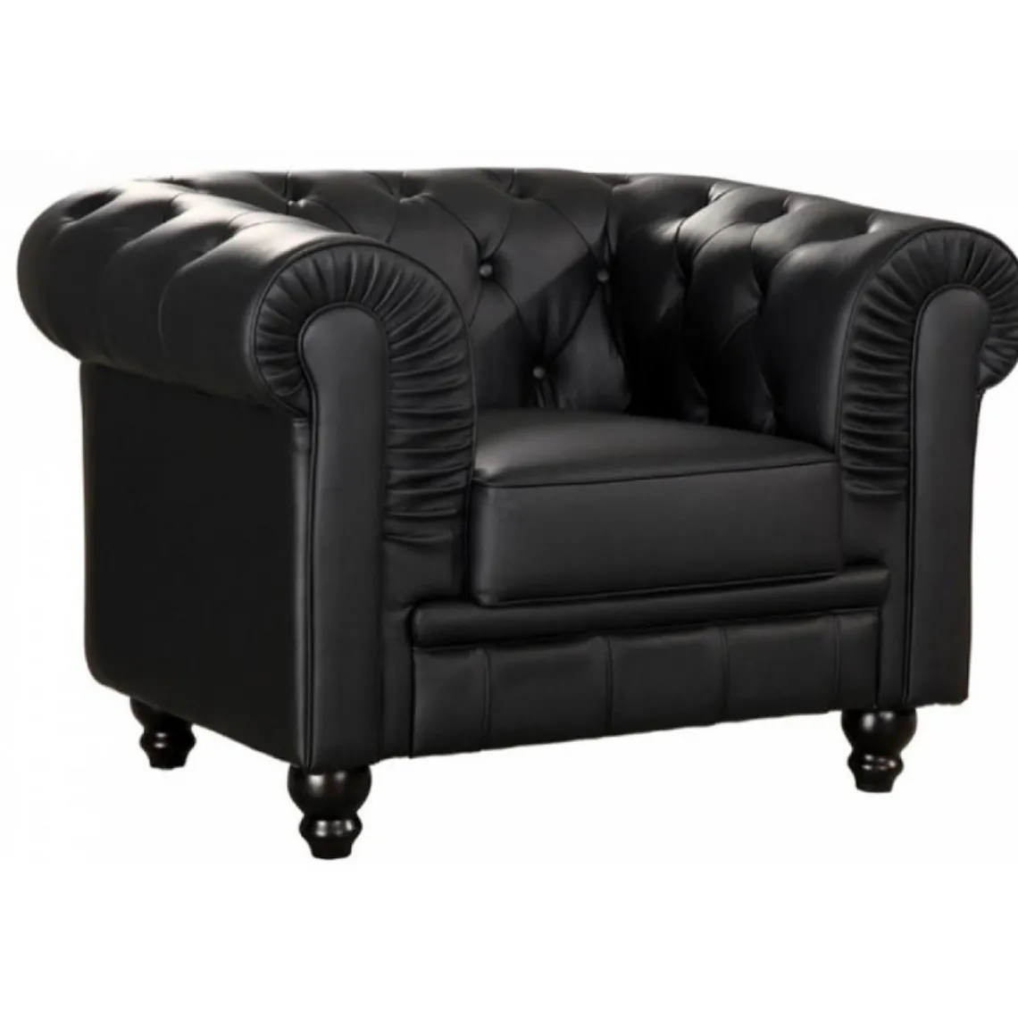 3S. x Home Fauteuil Chesterfield simili Noir Online