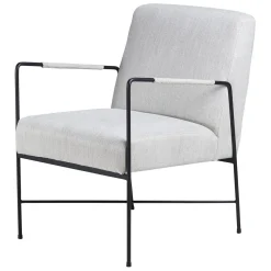 Zago Fauteuil chevron gris pieds métal Blanc Discount