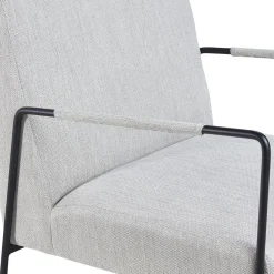 Zago Fauteuil chevron gris pieds métal Blanc Discount