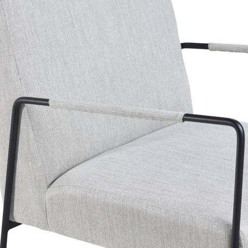 Zago Fauteuil chevron gris pieds métal Blanc Discount