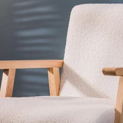 Nordlys Fauteuil de salon avec structure bois blanc Outlet
