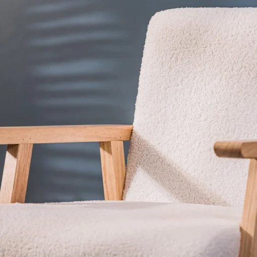 Nordlys Fauteuil de salon avec structure bois blanc Outlet