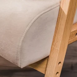 Nordlys Fauteuil de salon avec structure bois beige Clearance