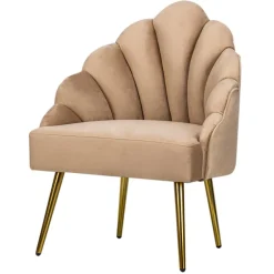 3S. x Home Fauteuil de Salon Design Pieds Métal BOLGE- Beige Online
