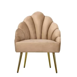 3S. x Home Fauteuil de Salon Design Pieds Métal BOLGE- Beige Online