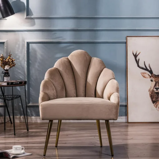 3S. x Home Fauteuil de Salon Design Pieds Métal BOLGE- Beige Online