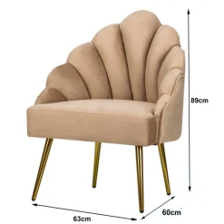 3S. x Home Fauteuil de Salon Design Pieds Métal BOLGE- Beige Online