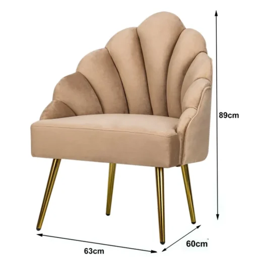 3S. x Home Fauteuil de Salon Design Pieds Métal BOLGE- Beige Online