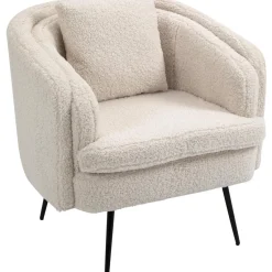3S. x Home Fauteuil de salon design pieds en métal Blanc Hot