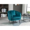 3S. x Home Fauteuil de salon design pieds en métal Bleu New