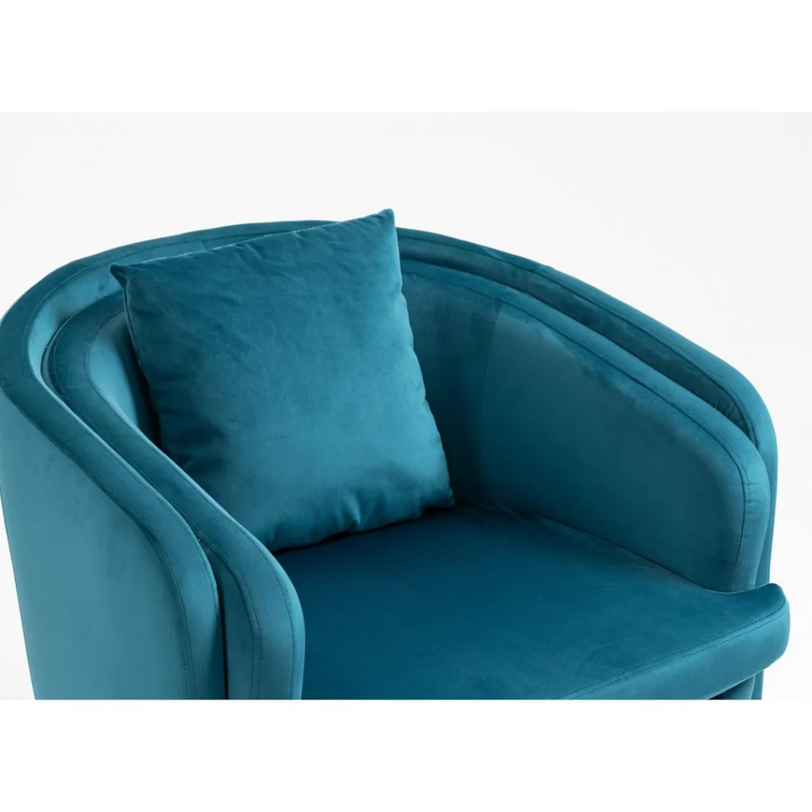 3S. x Home Fauteuil de salon design pieds en métal Bleu New