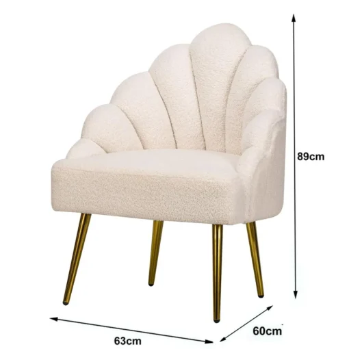Nordlys Fauteuil de salon design en tissu blanc