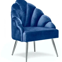 3S. x Home Fauteuil de salon en Métal Bleu Design Clearance