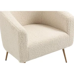 3S. x Home Fauteuil de Salon Scandinave Design Pieds Métal KIRUNA-BLANC BOIS Online