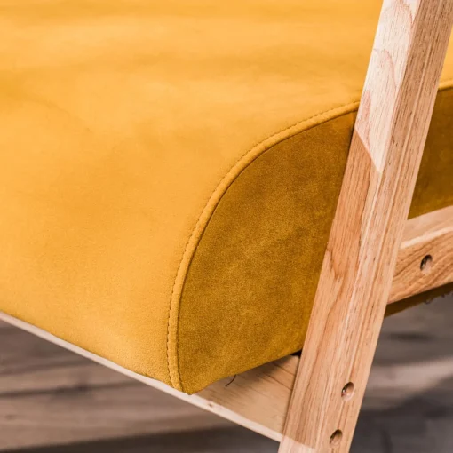 3S. x Home Fauteuil de Salon Scandinave avec Structure Bois LOUIS-JAUNE Hot