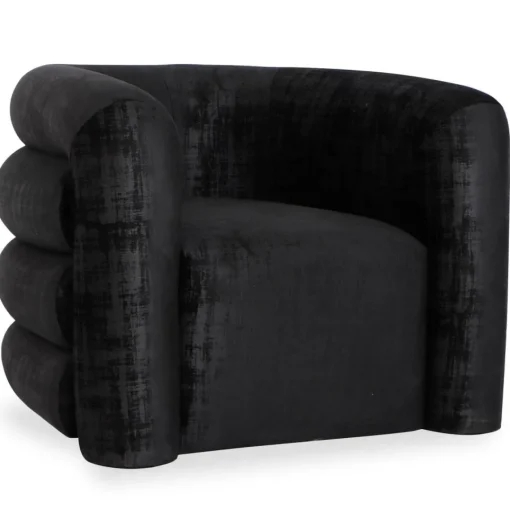 3S. x Home Fauteuil design Dossipa Tissu texturé Noir Sale