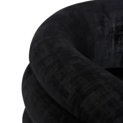 3S. x Home Fauteuil design Dossipa Tissu texturé Noir Sale