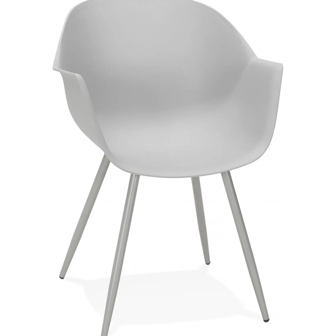 ALTEREGO Fauteuil Design Gris Accoudoirs Arrondi Piétement Gris DERBY New