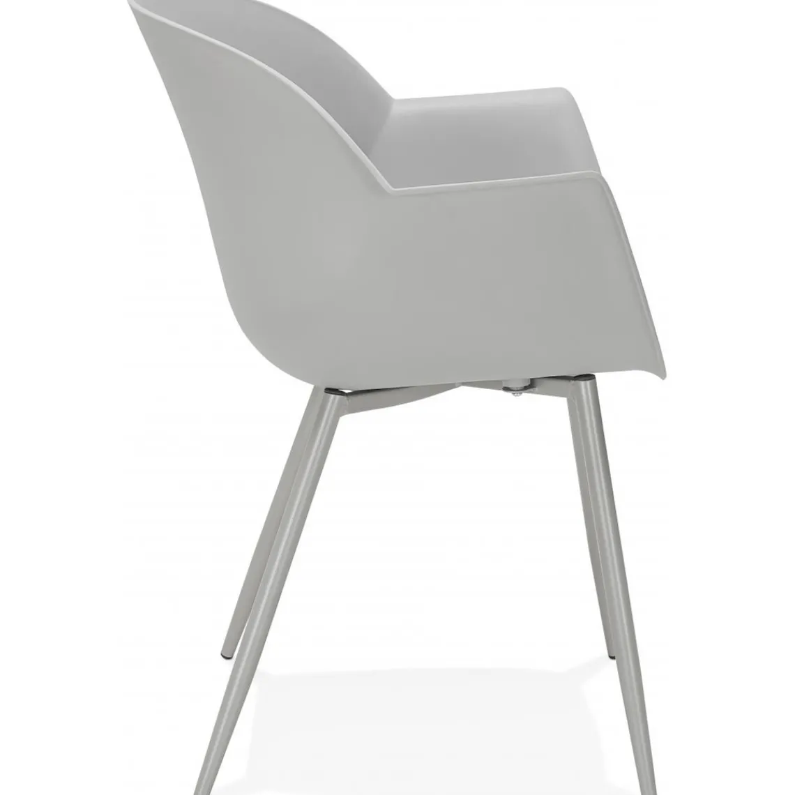 ALTEREGO Fauteuil Design Gris Accoudoirs Arrondi Piétement Gris DERBY New