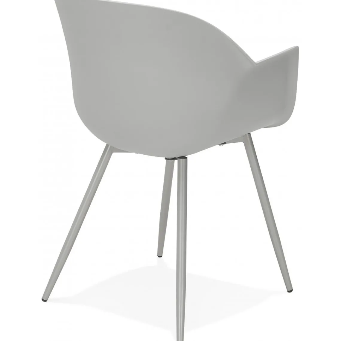 ALTEREGO Fauteuil Design Gris Accoudoirs Arrondi Piétement Gris DERBY New