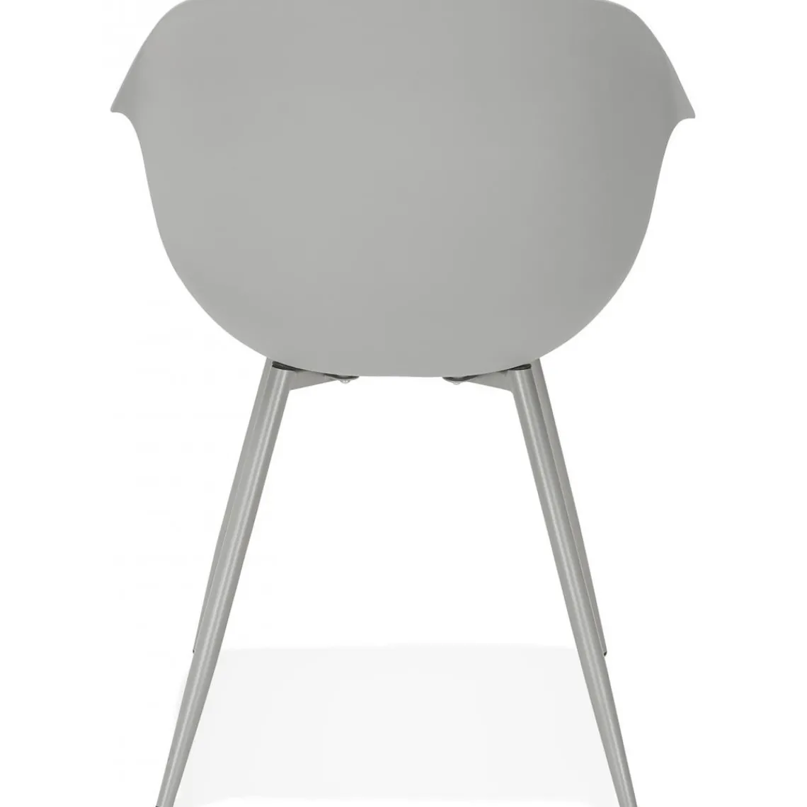 ALTEREGO Fauteuil Design Gris Accoudoirs Arrondi Piétement Gris DERBY New