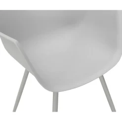 ALTEREGO Fauteuil Design Gris Accoudoirs Arrondi Piétement Gris DERBY New