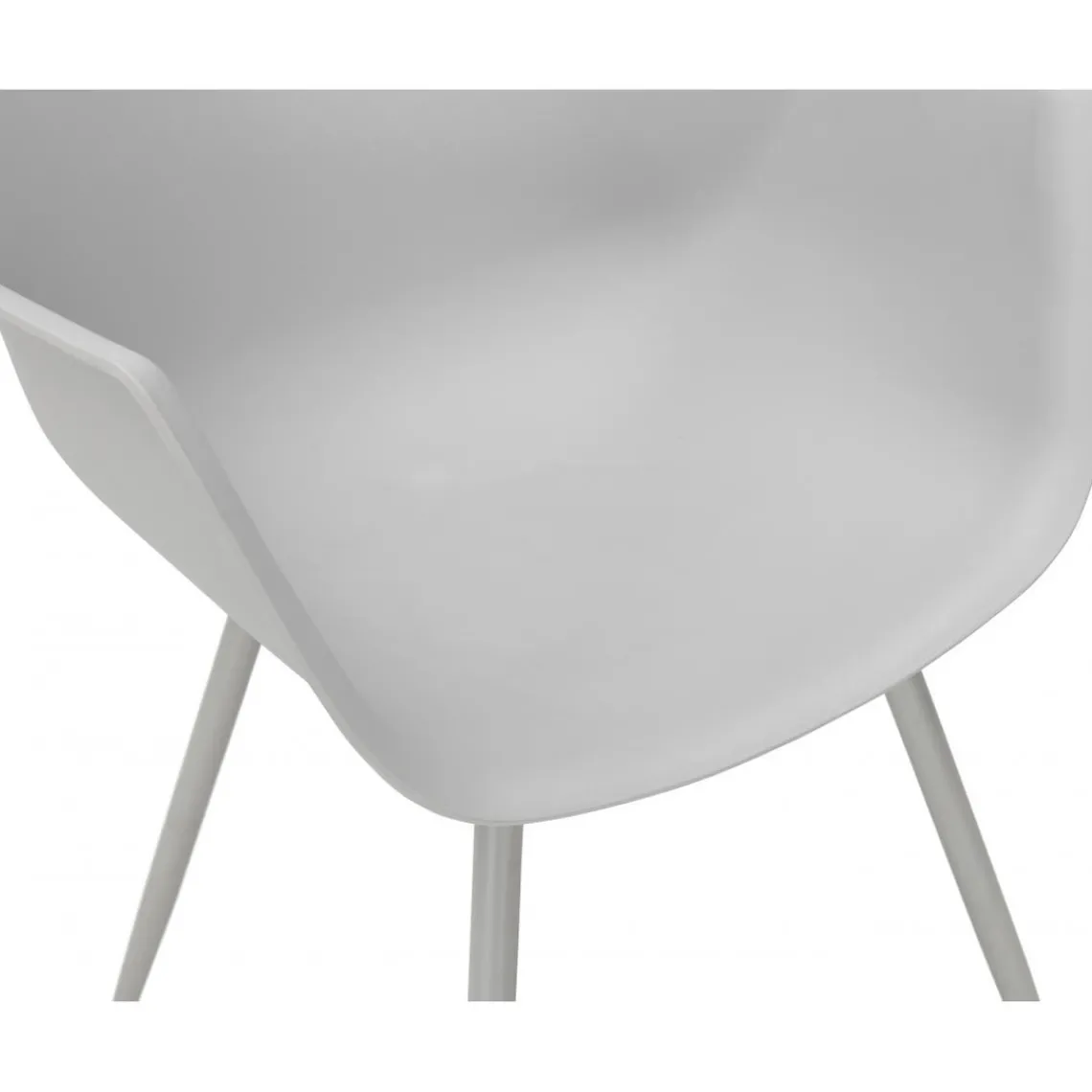 ALTEREGO Fauteuil Design Gris Accoudoirs Arrondi Piétement Gris DERBY New