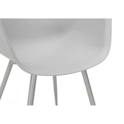 ALTEREGO Fauteuil Design Gris Accoudoirs Arrondi Piétement Gris DERBY New